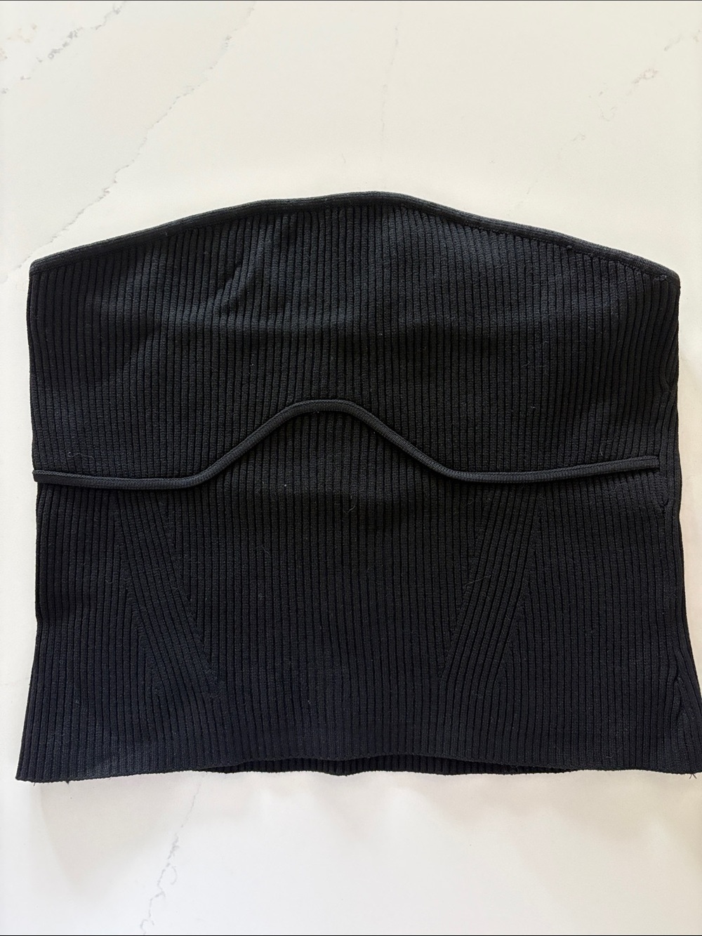NWT Dynamite Ribbed Bandeau Tube Top Bustier Black, Size Medium - Picture 2 of 6